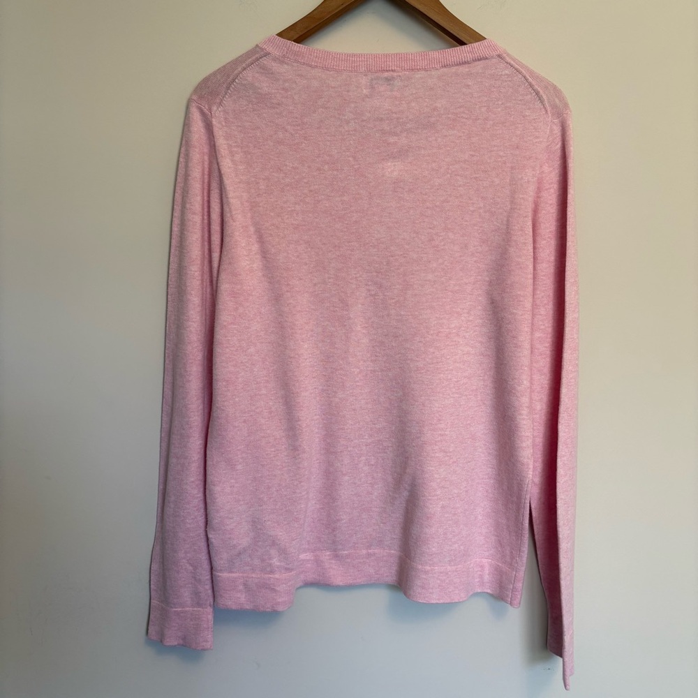 J Crew Light Pink Teddie Sweater Lightweight Long Sleeves Closet Staple - Large - Picture 4 of 9